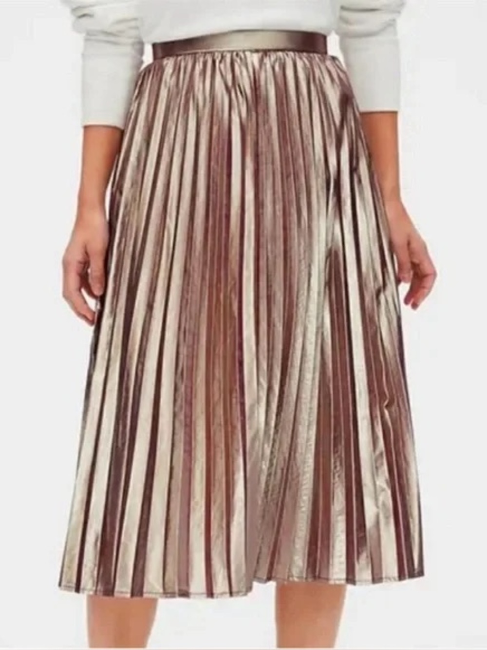 GAP Metallic Midi Skirt – Rose Pink | NWT Petite Size 4 ✨